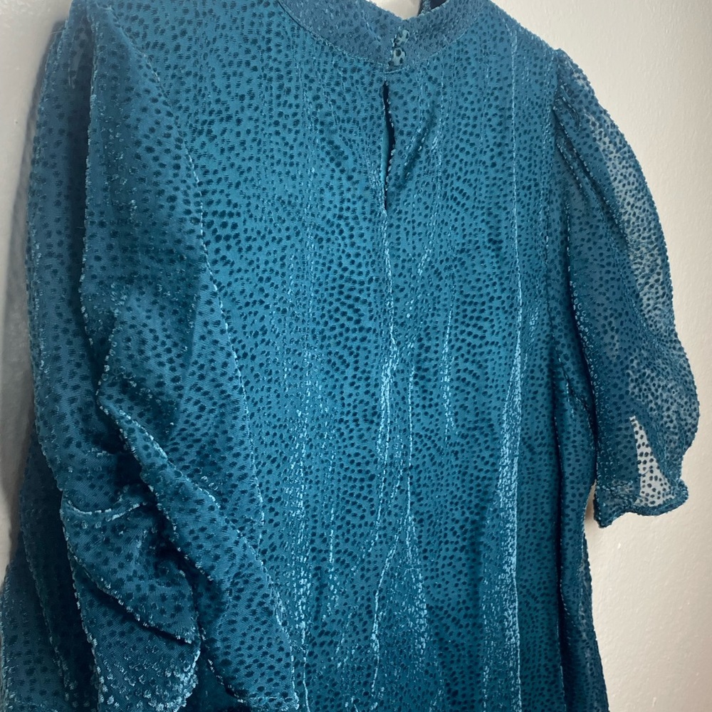 Textured high-neck blouse